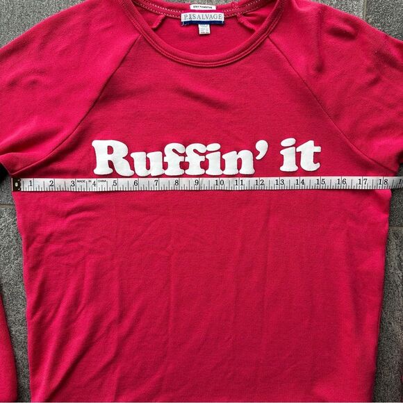 EUC PJ Salvage 'Ruffin it' Soft Lightweight Long Sleeve Sweatshirt in Pink XS - Picture 13 of 16